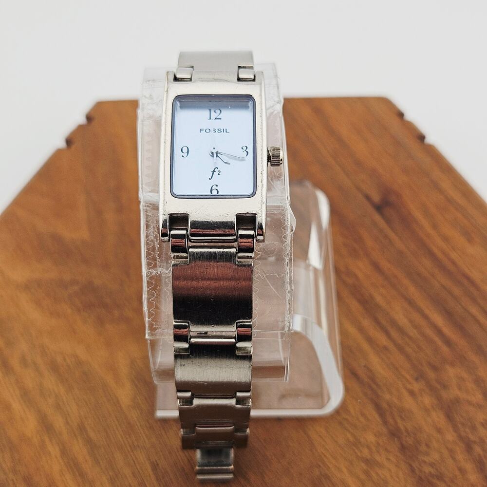 Fossil Silver Tone Rectangle Dial Watch Bracelet Link Band ES-8999 Casual Daily